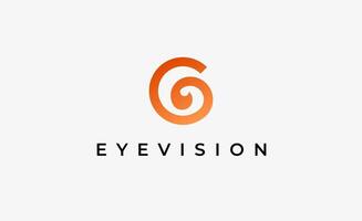 Logo Letter G and Eye Vision. Digital, visual modern and minimalist concept. Editable file. vector