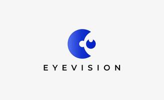 Logo Initial C and Eye Vision. Digital, visual with modern and minimalist concept vector