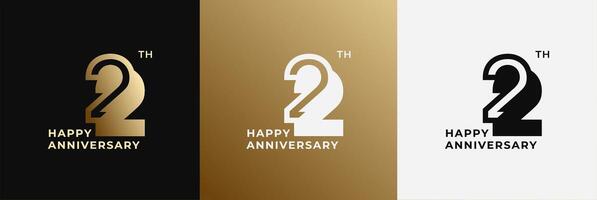 Anniversary design template 22th, 22 years anniversary, Creative design for celebration, birthday and invitation. Editable file vector