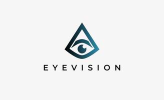 Logo Initial A and Eye Vision. Digital, visual with modern and minimalist concept vector