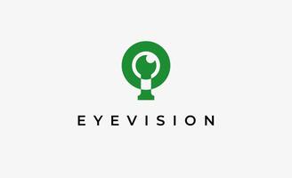 Logo Initial I and Eye Vision. Digital, visual with modern and minimalist concept. Editable file. vector