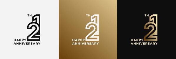 Anniversary design template 21th, 21 years anniversary, Creative design template for celebration, birthday and invitation. Editable file vector