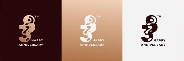 Anniversary design template 38th, 38 years anniversary, Creative design template for celebration, birthday and invitation. Editable file vector