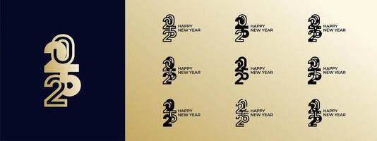 Happy New Year 2025 in luxury gold color. trendy new year design template. vector