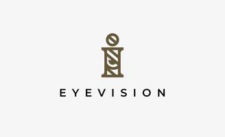 Logo Letter I and Eye Vision. Digital, visual with modern and minimalist concept. Editable file. vector