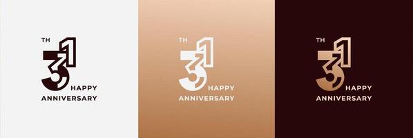 Anniversary design template 31th, 31 years anniversary, Creative design template for celebration, birthday and invitation. Editable file vector
