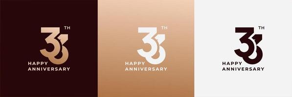 Anniversary design template 33th, 33 years anniversary, design template for celebration, birthday and invitation. Editable file vector