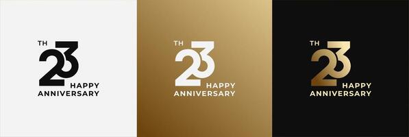 Anniversary design template 23th, 23 years anniversary, Creative design template for celebration, birthday and invitation. Editable file vector