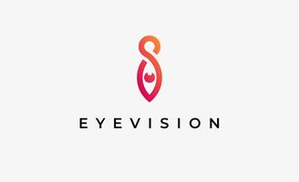 Logo alphabet I and Eye Vision. Digital, visual with modern and minimalist concept. Editable file. vector