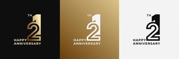Anniversary design template 21th, 21 years anniversary, design template for celebration, birthday and invitation. Editable file vector