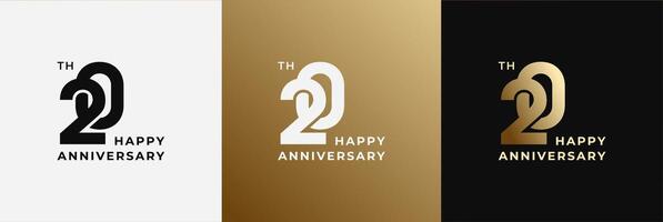 Anniversary design template 20th, 20 years anniversary, Creative design template for celebration, birthday and invitation. Editable file vector