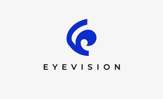 Logo Initial F and Eye Vision. Digital, visual with modern and minimalist concept vector