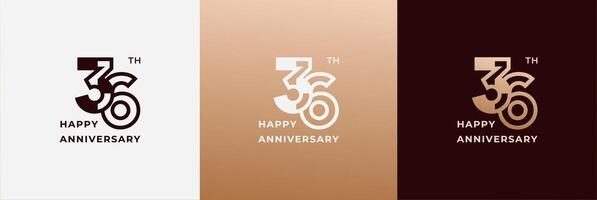 Anniversary design template 36th, 36 years anniversary, design template for celebration, birthday and invitation. Editable file vector