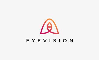 Logo Letter A and Eye Vision. Digital, visual modern and minimalist concept vector