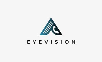 Logo alphabet A and Eye Vision. Digital, visual with modern and minimalist concept vector