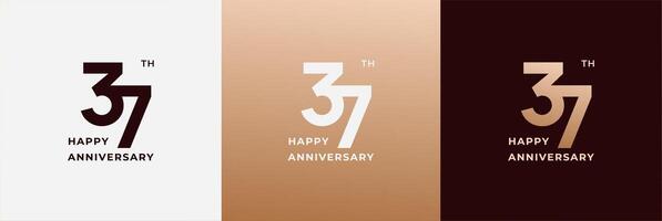 Anniversary design template 37th, 37 years anniversary, design template for celebration, birthday and invitation. Editable file vector