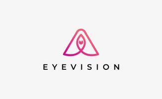Logo Initial A and Eye Vision. Digital, visual with modern and minimalist concept vector