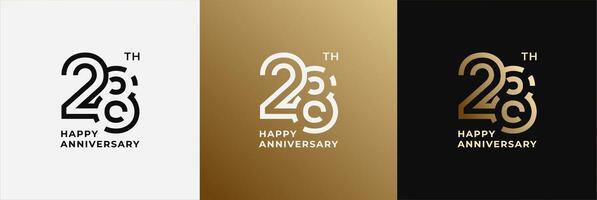 Anniversary design template 28th, 28 years anniversary, Creative design template for celebration, birthday and invitation. Editable file vector