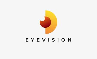 Logo Initial D and Eye Vision. Digital, visual with modern and minimalist concept vector