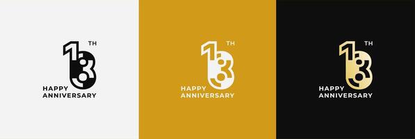 Anniversary design template 18th, 18 years anniversary, design template for celebration, birthday and invitation. Editable file vector