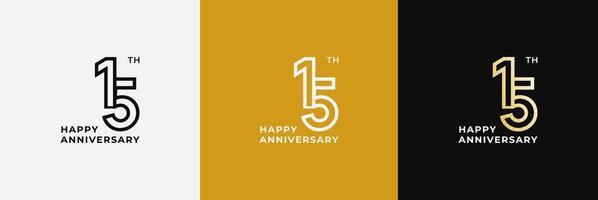 Anniversary design template 15th, 15 years anniversary, Creative design template for celebration, birthday and invitation. Editable file vector