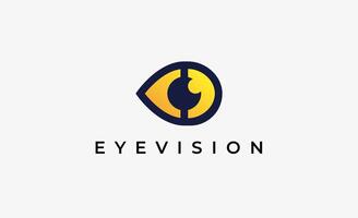 Logo Letter D and Eye Vision. Digital, visual with modern concept. Editable file. vector