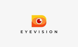 Logo Initial D and Eye Vision. Digital, visual with modern and minimalist concept vector