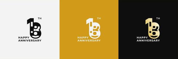 Anniversary design template 18th, 18 years anniversary, Creative design for celebration, birthday and invitation. Editable file vector
