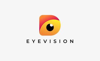 Logo Initial D and Eye Vision. Digital, visual with modern and minimalist concept. Editable file. vector