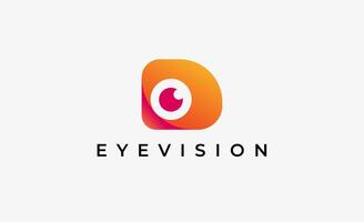 Logo alphabet D and Eye Vision. Digital, visual with modern and minimalist concept. Editable file. vector