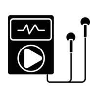 Music player icon on white background vector