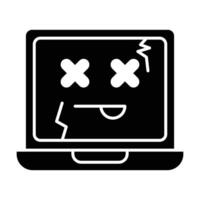 Computer is broken icon on white background vector