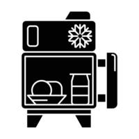 Mini fridge icon on white background vector