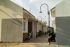 A public housing complex for underprivileged people that is small in size but has aesthetic shapes and colors, and the environment is comfortable photo