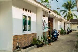 A public housing complex for underprivileged people that is small in size but has aesthetic shapes and colors, and the environment is comfortable photo