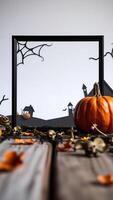 Black Frame with Halloween Decoration photo