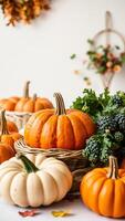 Pumpkins and Autumn Leaves photo