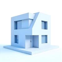3d rendering of a house on a white background photo