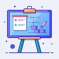 A board with a chart and a clipboard on it vector