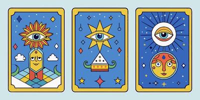 The tarot cards are all different and have different symbols vector