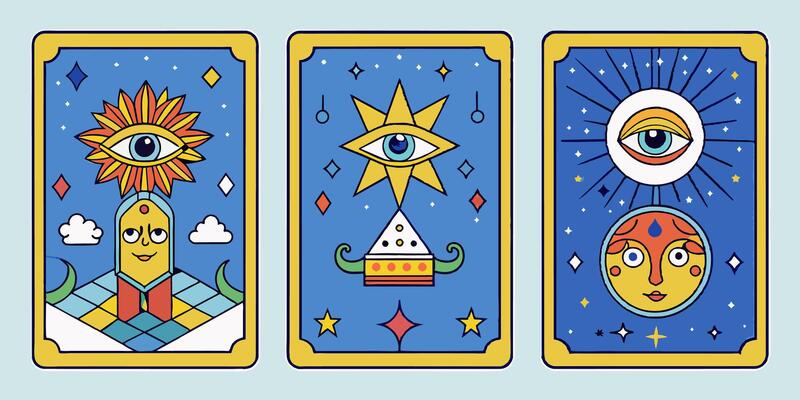 The tarot cards are all different and have different symbols
