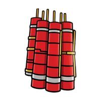 A red rocket with four rockets on top vector