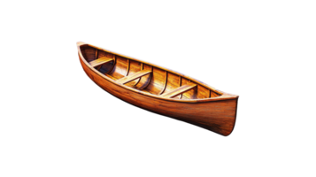 Wooden Canoe Model on Transparent Background for Design and Display png