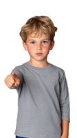 Child Pointing with Determination on Transparent Background png