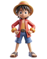 Full Body 3D Fun Artwork of Luffy from One Piece png