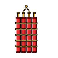 A red tower with four red cylinders on top vector