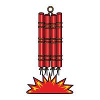A red firecracker with a string attached to it vector