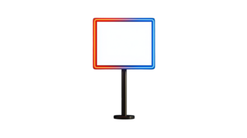em branco retangular placa com vermelho e azul fronteira em transparente fundo png