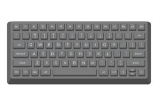 Black keyboard with letters in minimalist voluminous style vector