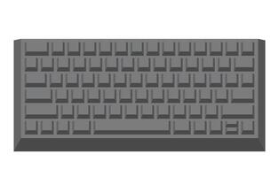 Black keyboard without letters in minimalist voluminous style vector